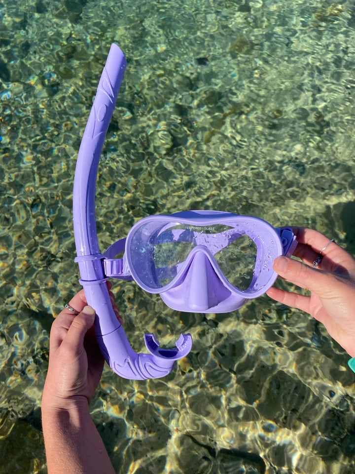 Seaside ave Diving / Snorkelling Mask & Snorkel Set - Purple Combo