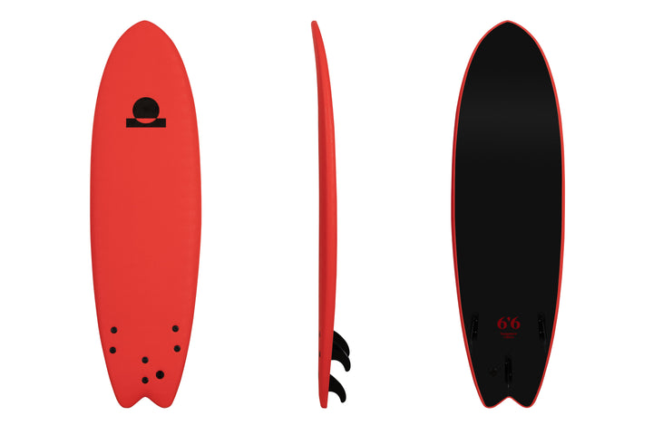 Summer vibes Fish 6'6 Softboard - Red / Black