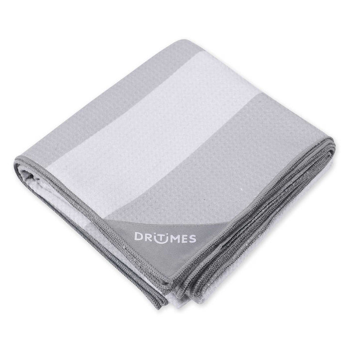 DRITIMES Cool Grey Stripe Beach Towel