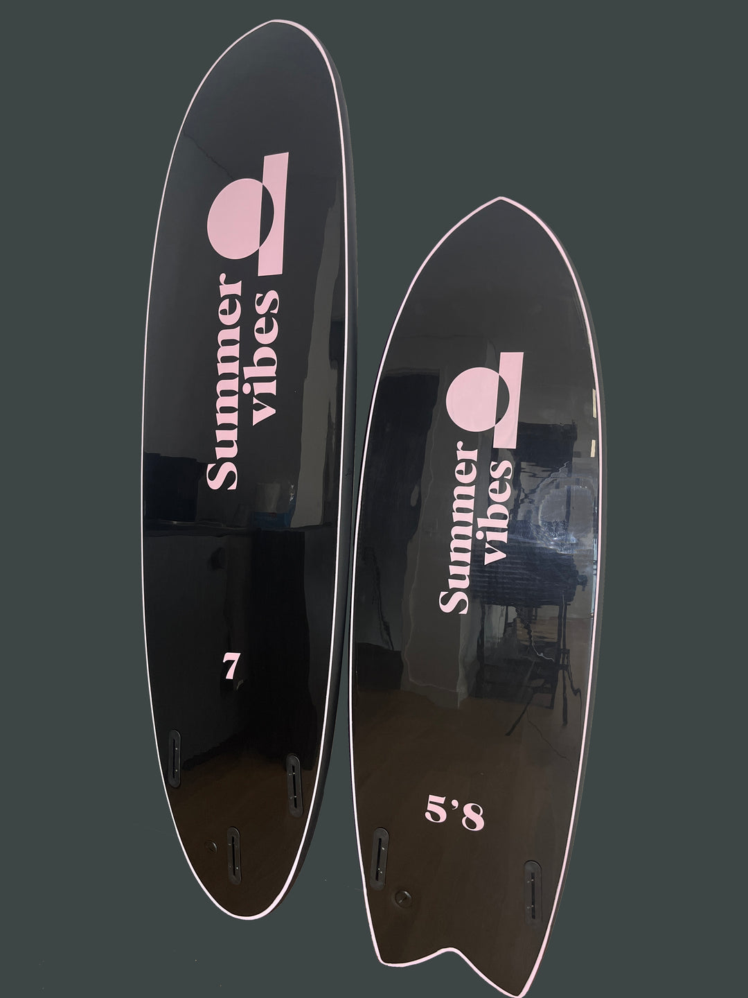 Summer vibes Limited Team Edition Softboard Twin Fish 5'8 - Black / Pink