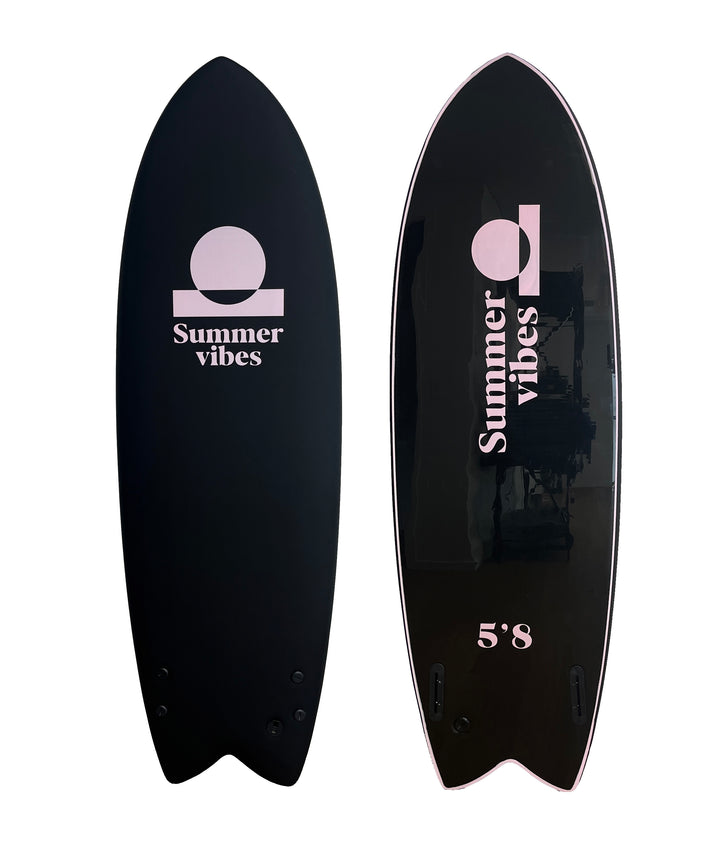 Summer vibes Limited Team Edition Softboard Twin Fish 5'8 - Black / Pink