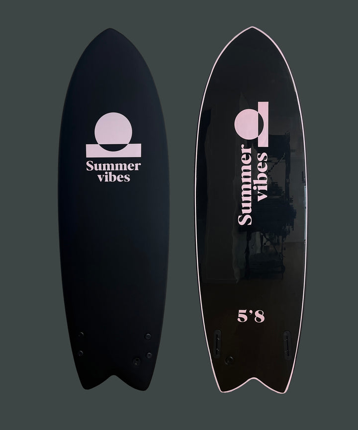 Summer vibes Limited Team Edition Softboard Twin Fish 5'8 - Black / Pink